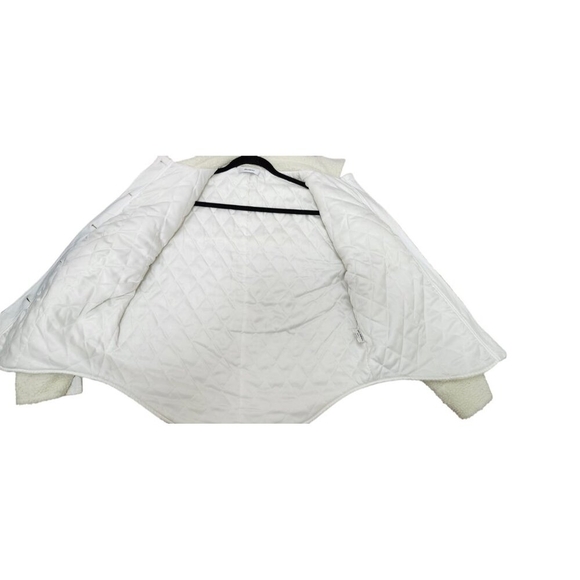 Danielle Guizio OVERSIZED SHERPA BUTTON-UP JACKET CREAM Size S - Picture 7 of 14